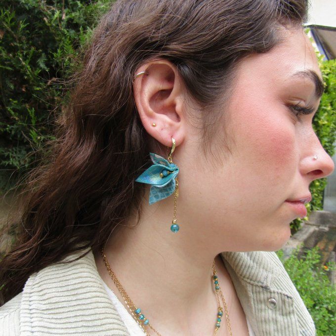 BOUCLES ANCOLIE BLEUES