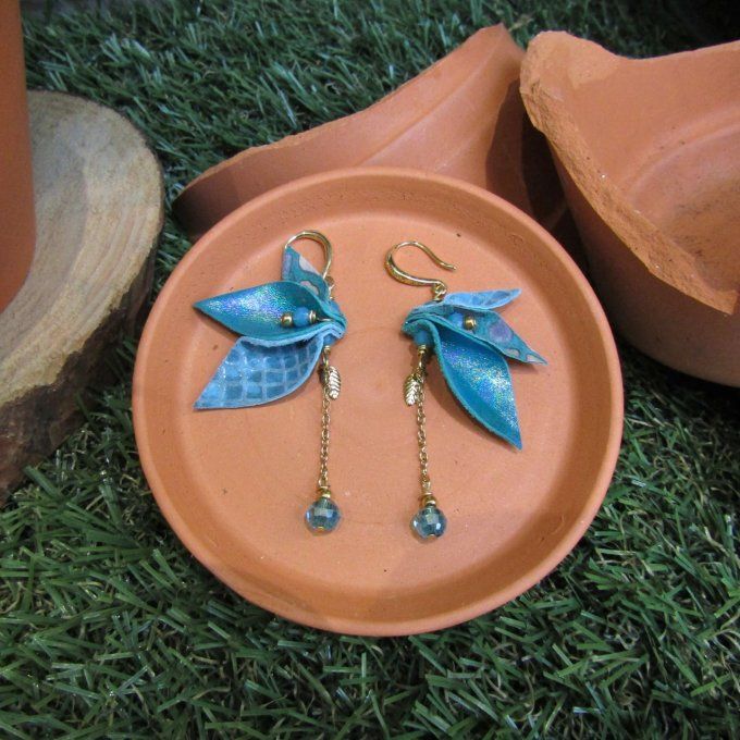 BOUCLES ANCOLIE BLEUES