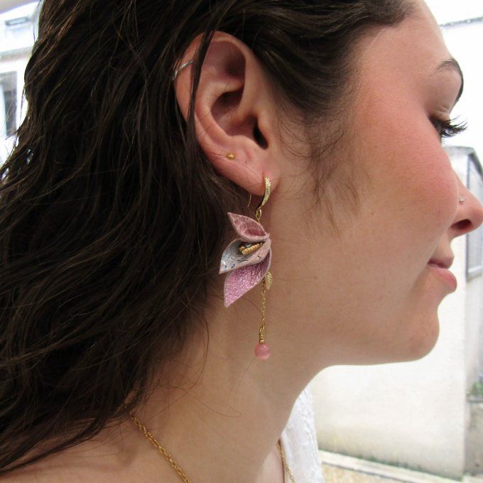 BOUCLES ANCOLIE ROSES