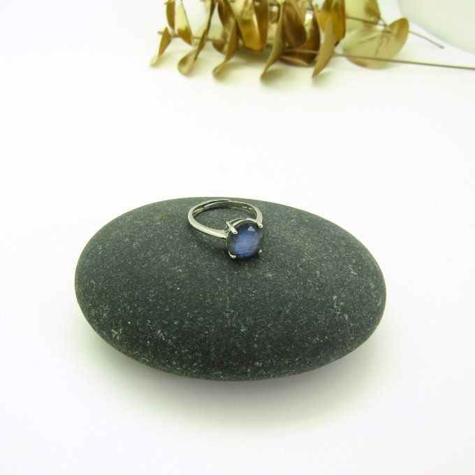 BAGUE LABRADORITE BLEUTEE