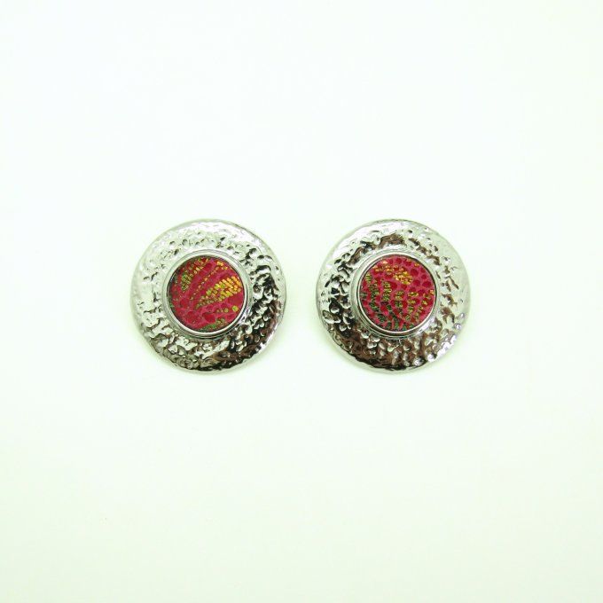 BOUCLES BELENOS FUSHIA ACIER/DORE