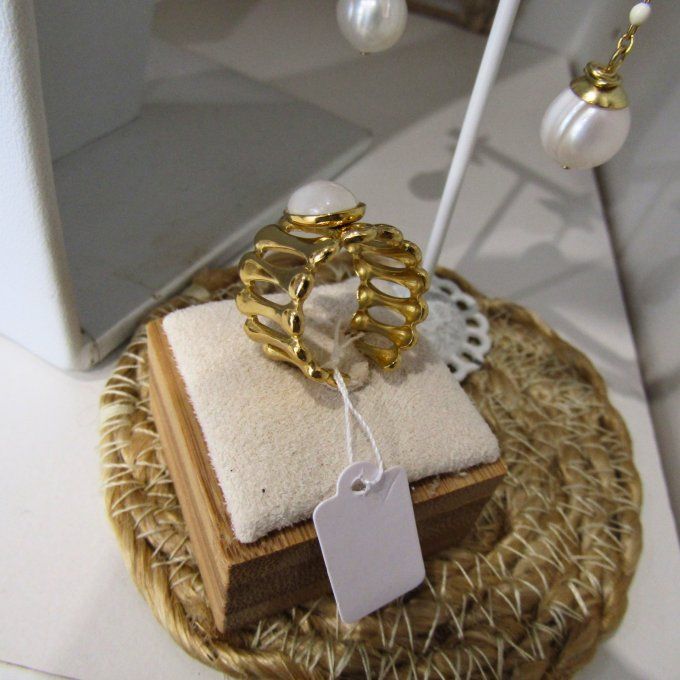 BAGUE BONES PIERRE DE LUNE