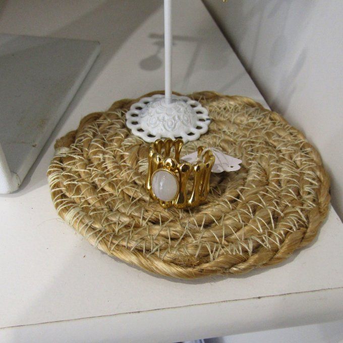 BAGUE BONES PIERRE DE LUNE
