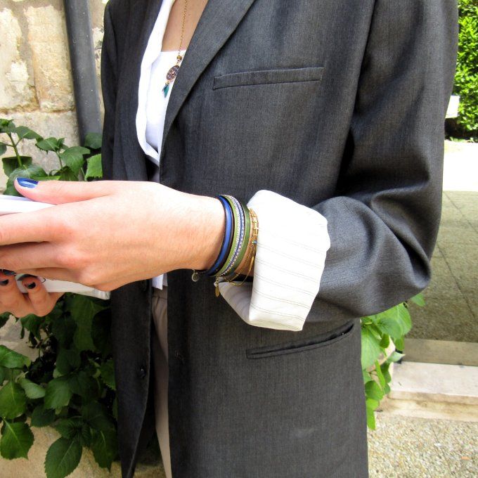  BRACELET CEPHEE BLEU DUR OLIVE