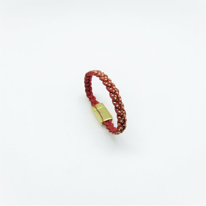 BRACELET BRAID ROUGE BRIQUE