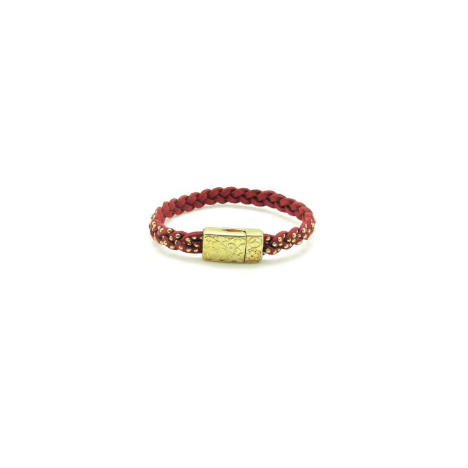 BRACELET BRAID ROUGE BRIQUE