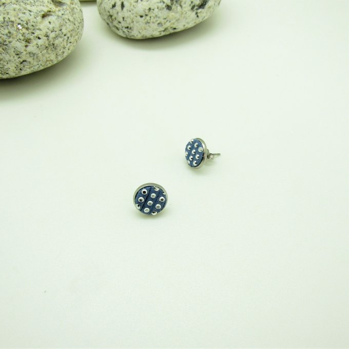 PUCES D'OREILLES BRAID BLEUES