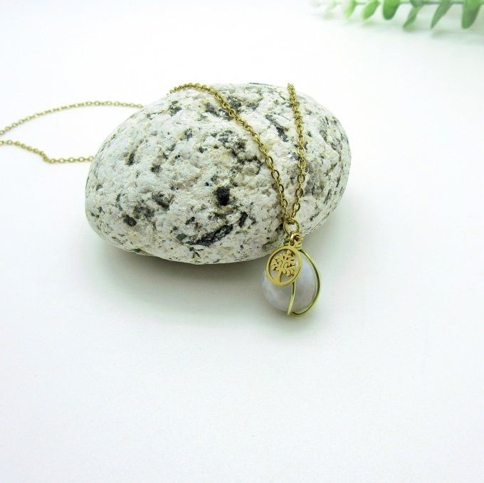 COLLIER CASSIOPEE AGATE BLANCHE