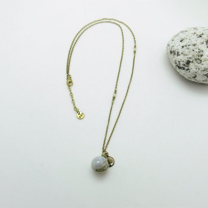 COLLIER CASSIOPEE AGATE BLANCHE