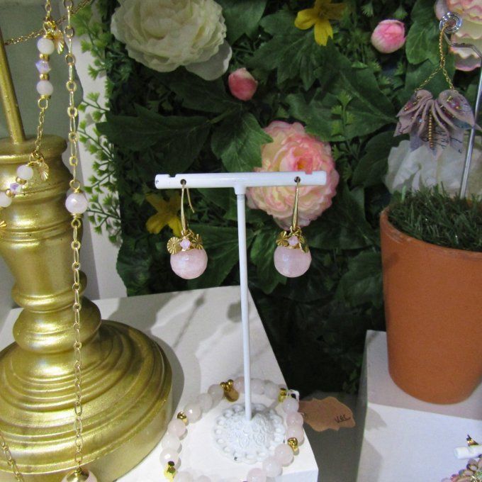BOUCLES CASSY QUARTZ ROSE