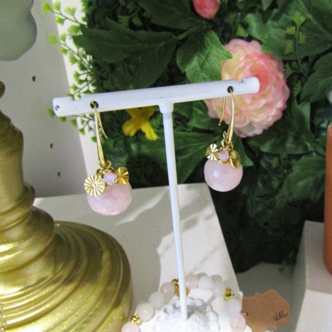 BOUCLES CASSY QUARTZ ROSE