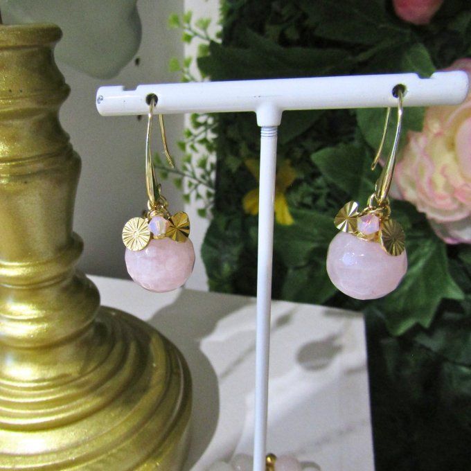 BOUCLES CASSY QUARTZ ROSE