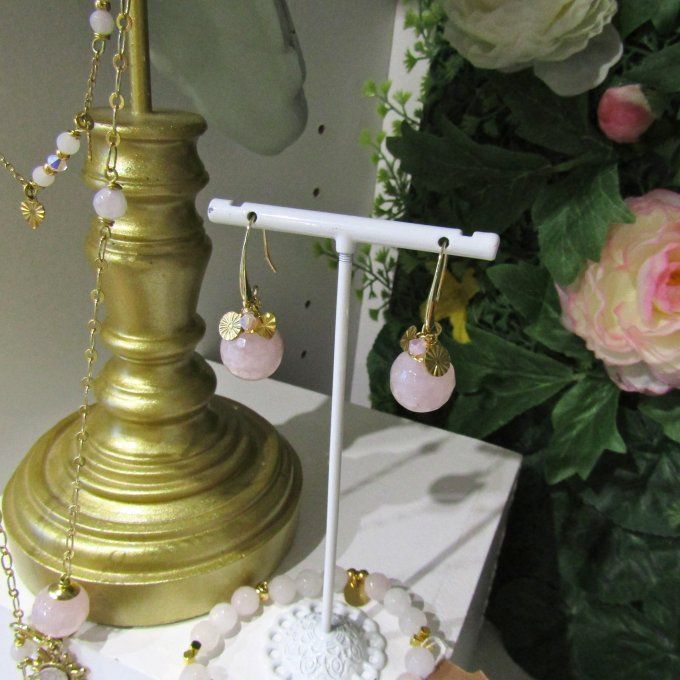 BOUCLES CASSY QUARTZ ROSE