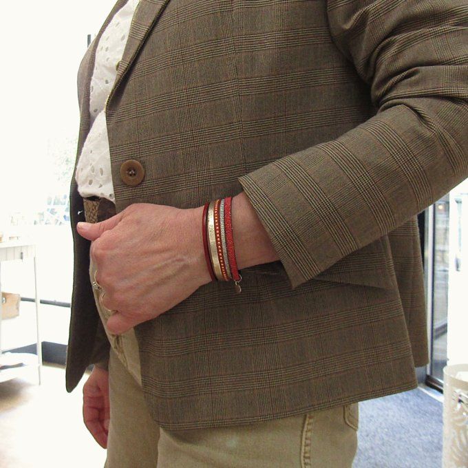  BRACELET CEPHEE ROUGE DORE