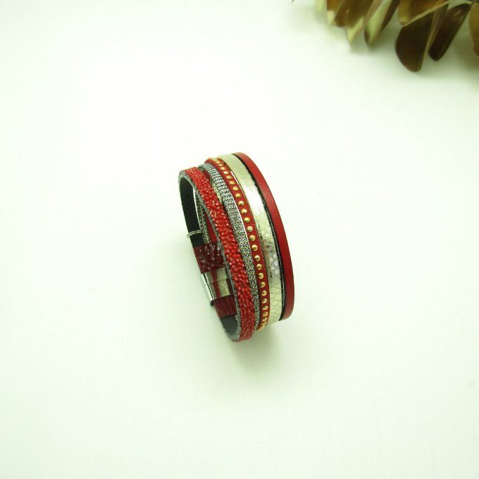  BRACELET CEPHEE ROUGE DORE