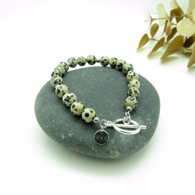 BRACELET CLINT JASPE DALMATIEN