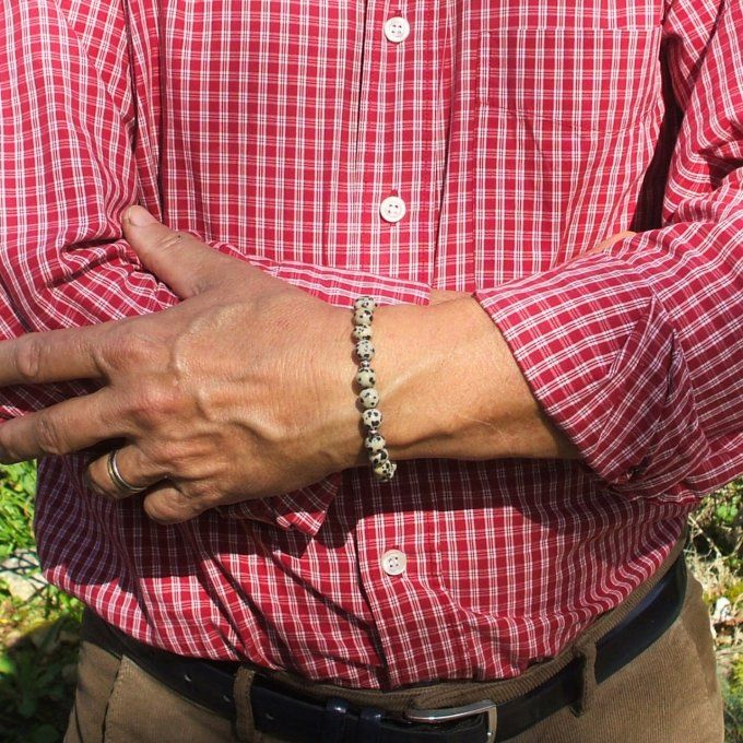 BRACELET CLINT JASPE DALMATIEN