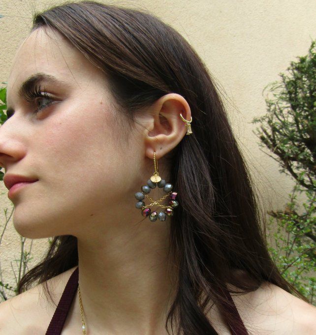 BOUCLES COCO GRIS REFLETS