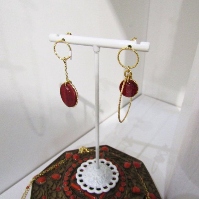 BOUCLES  DUALITE ROUGE