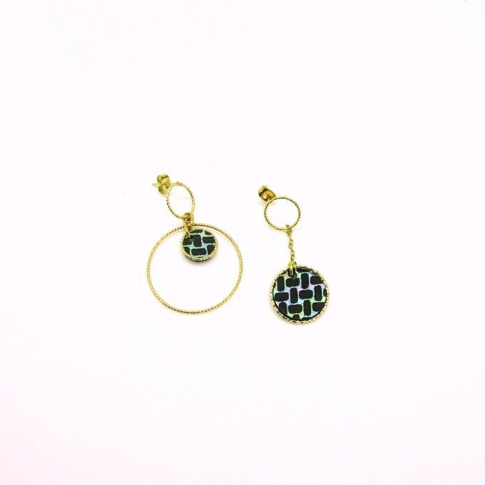 BOUCLES  DUALITE NOIR "SEVENTIES"