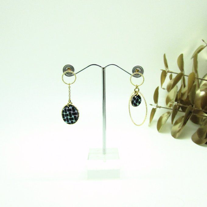 BOUCLES  DUALITE NOIR "SEVENTIES"