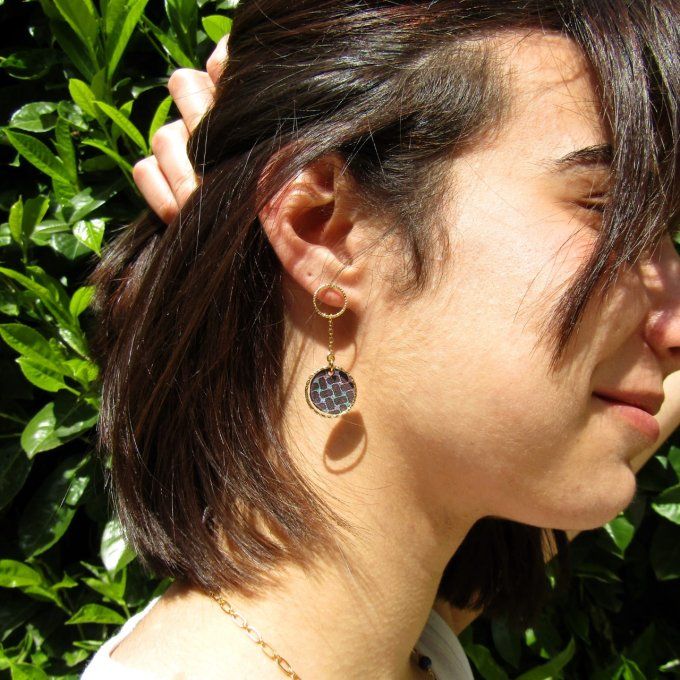 BOUCLES  DUALITE NOIR "SEVENTIES"