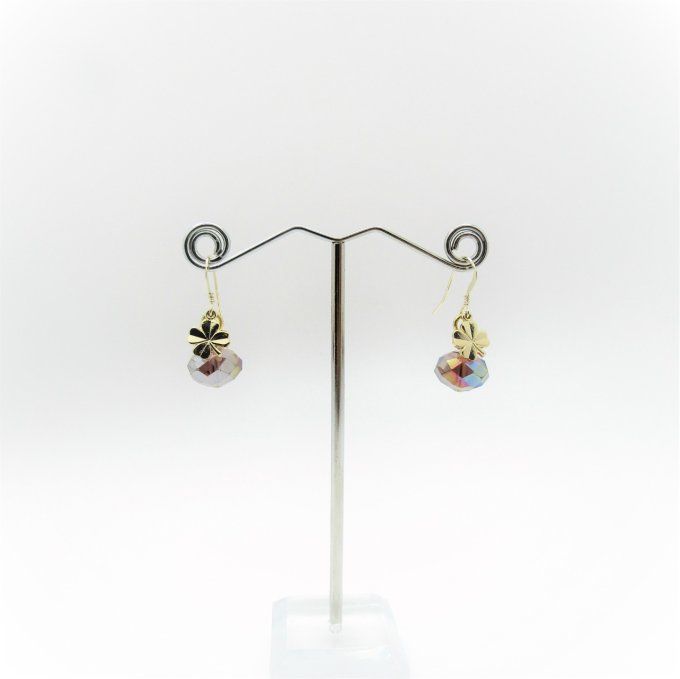 BOUCLES  CRISTAL TREFLE