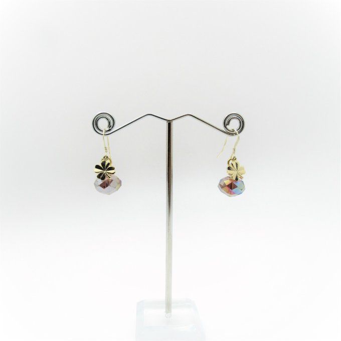 BOUCLES  CRISTAL TREFLE