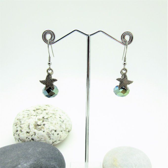 BOUCLES ESTRELLA VERT METAL 