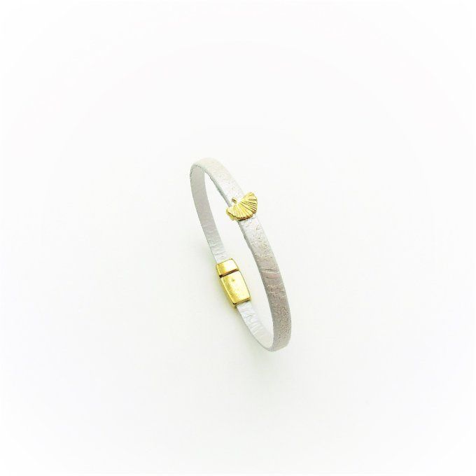 BRACELET FAN BLANC GINKGO