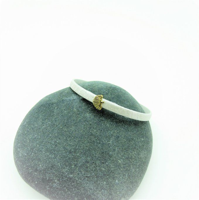BRACELET FAN BLANC GINKGO