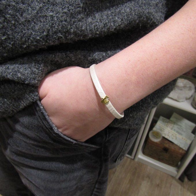 BRACELET FAN BLANC GINKGO