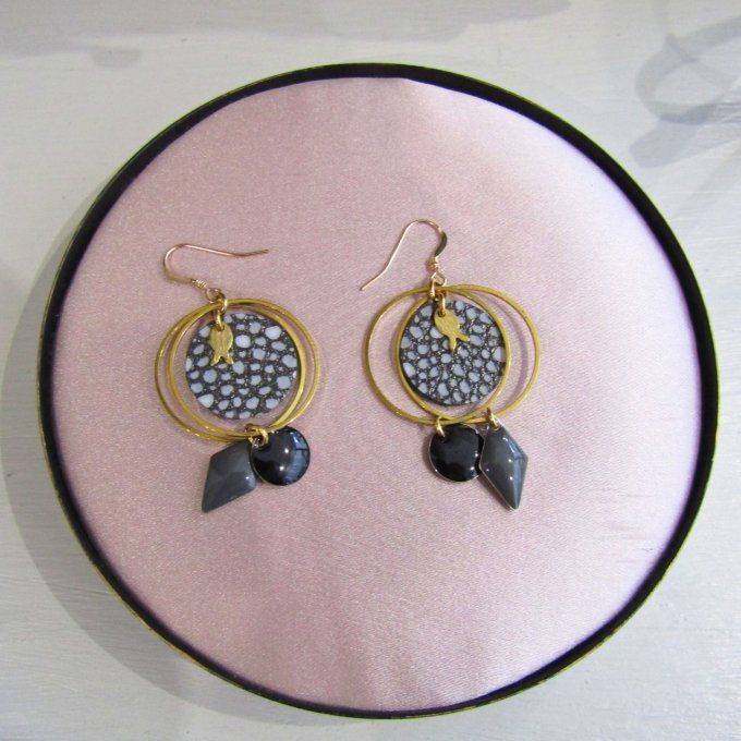 BOUCLES FIRST GRIS POIS LONGUES 