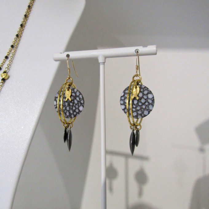 BOUCLES FIRST GRIS POIS LONGUES 