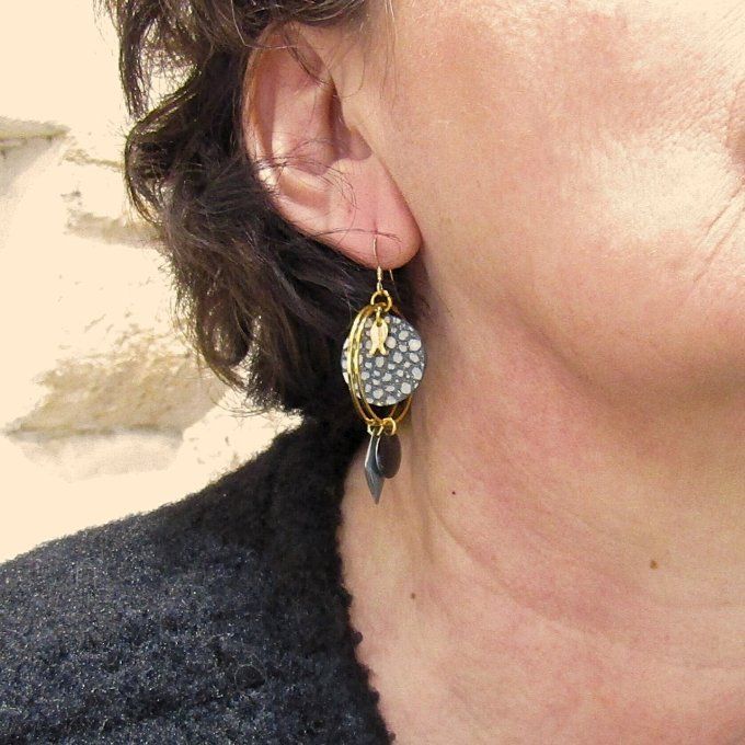 BOUCLES FIRST GRIS POIS LONGUES 
