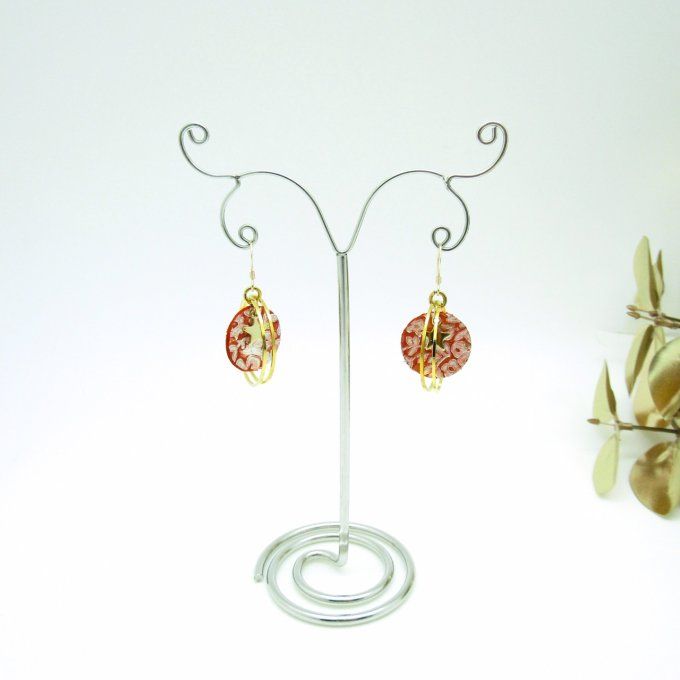 BOUCLES FIRST FLEURS CORAIL