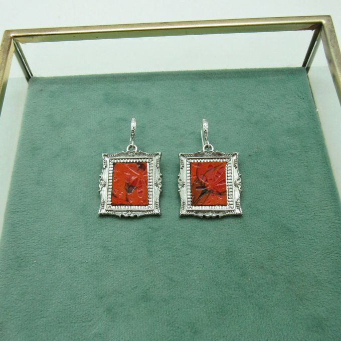 BOUCLES GALERIE ORANGE PLATINE 
