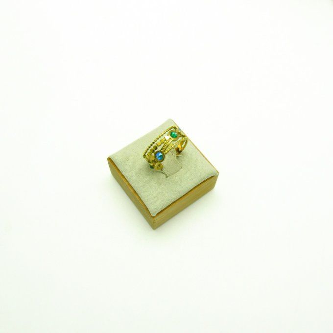 BAGUE GARLAND BLEU ET VERT
