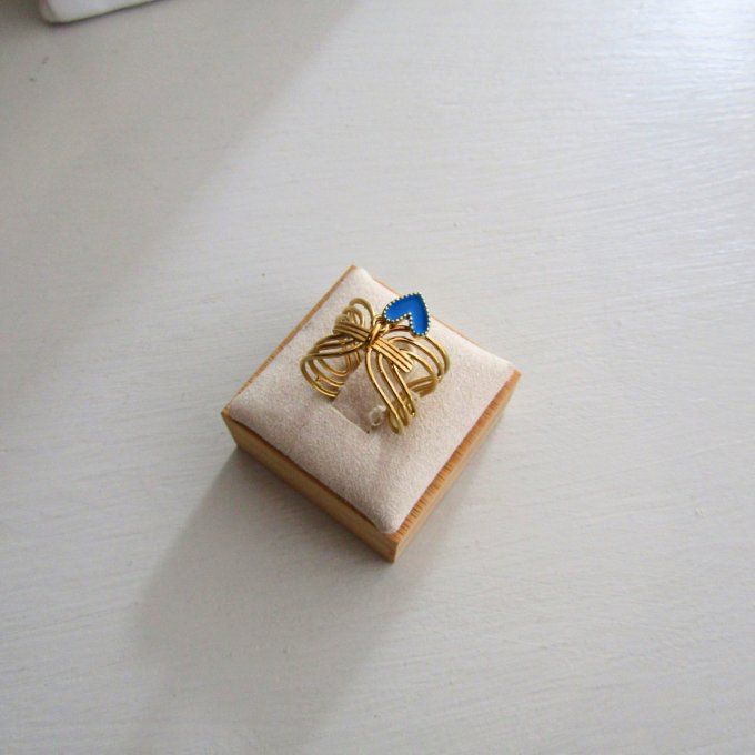 BAGUE GIULLIA COEUR BLEU