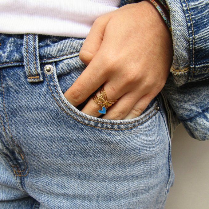 BAGUE GIULLIA COEUR BLEU