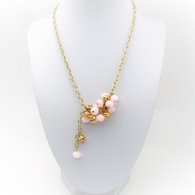 COLLIER GRAPPE ROSE