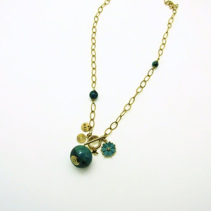 COLLIER GRIGRI CHRYSOCOLLE