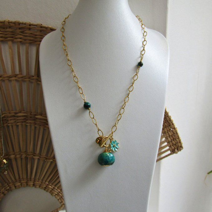 COLLIER GRIGRI CHRYSOCOLLE