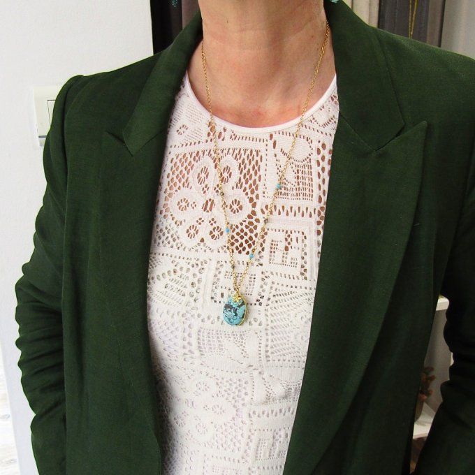 COLLIER HATHOR TURQUOISE