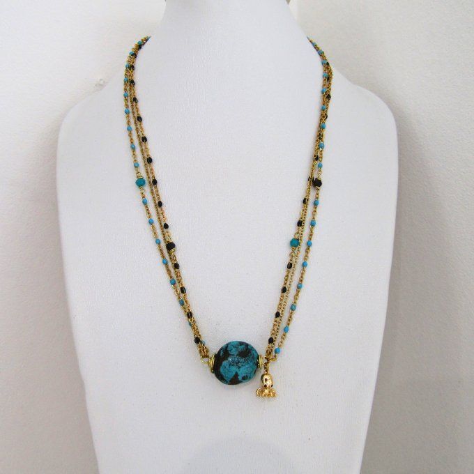 COLLIER SEPIA TURQUOISE