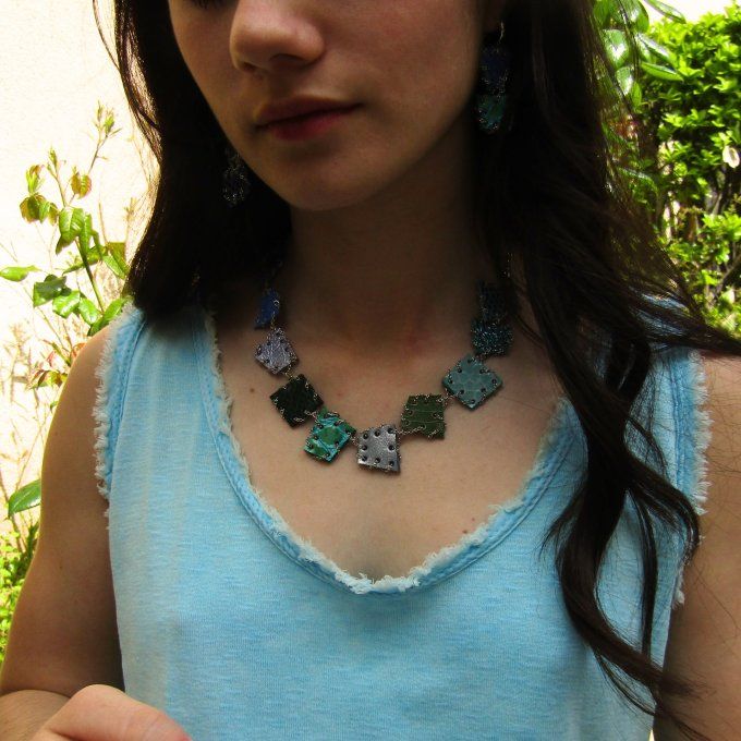 COLLIER HOLI BLEU VERT