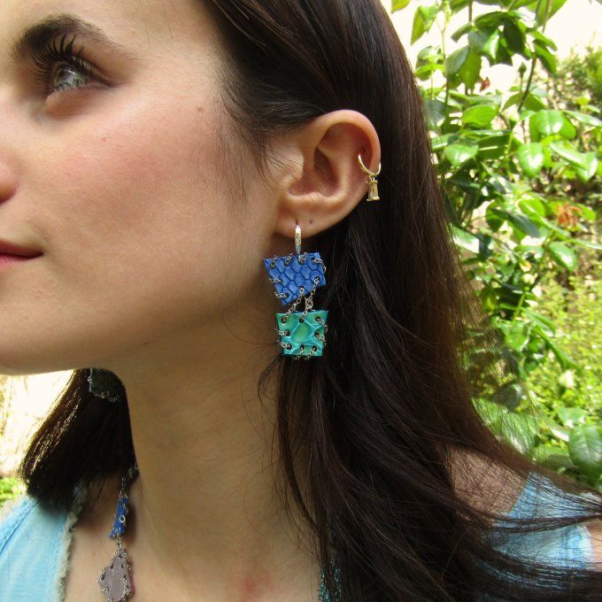 BOUCLES HOLI BLEU VERT
