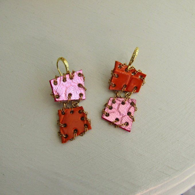 BOUCLES HOLI ROSE ORANGE 