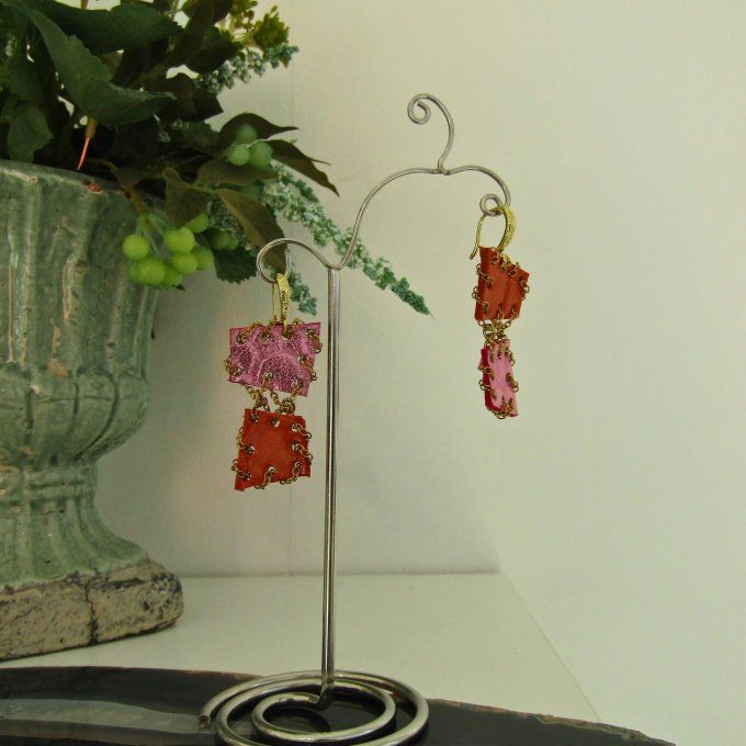 BOUCLES HOLI ROSE ORANGE 