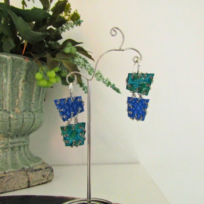 BOUCLES HOLI BLEU VERT